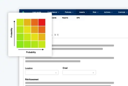 Screenshot of risk matrix from RISMA GRC platform