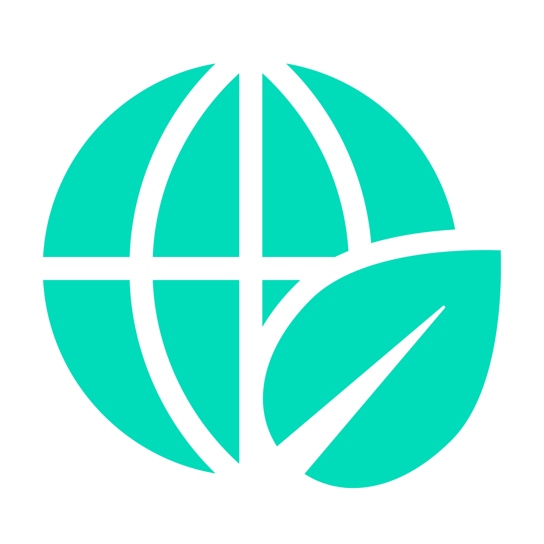 grønt ESG-ikon med en jordklode og et blad